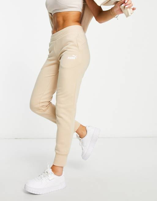 PUMA - Essentials - Havrefarvede joggingbukser med logo
