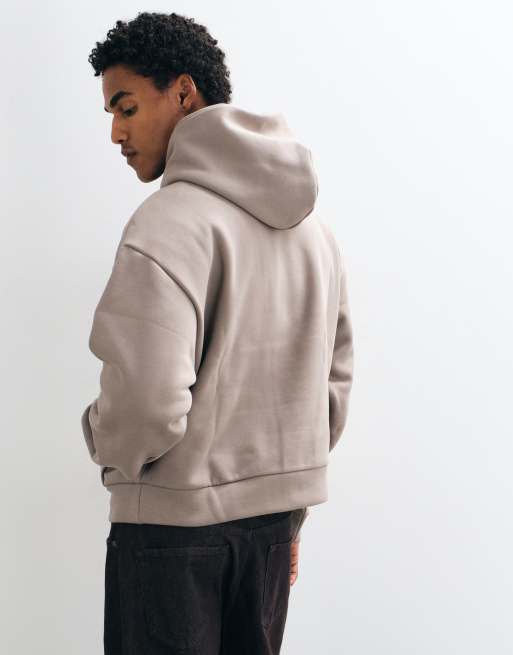 Puma Essentials heavy fleece boxy hoodie oversized in beige, 5 of 5