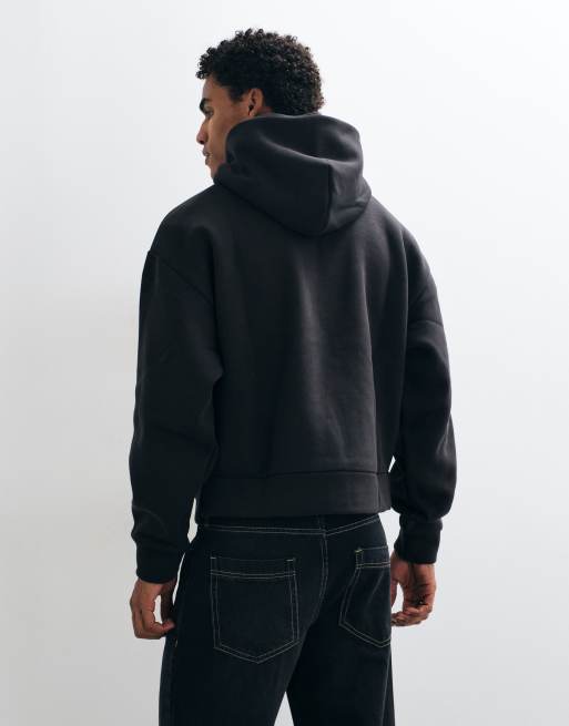 Puma Essentials heavy fleece boxy hoodie oversized in black, 5 of 5