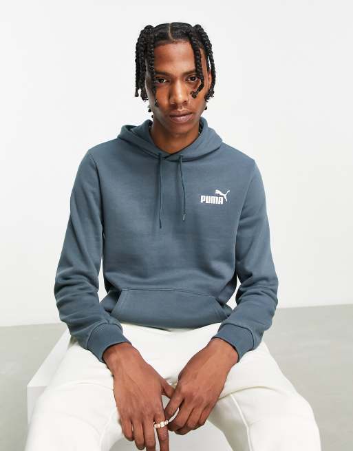 Puma - Essentials - Hoodie met klein logo in donkerblauw