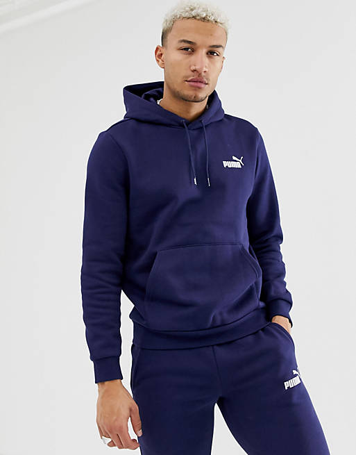 Puma Essentials hoodie with small logo in navy | ASOS