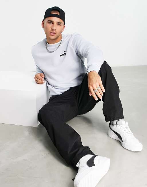 PUMA – Essentials – Isblå sweatshirt med liten logga