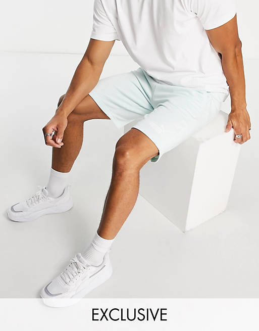 Puma Essentials jersey shorts in pastel mint