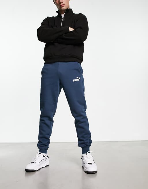 Puma essentials jogger with logo in navy ASOS