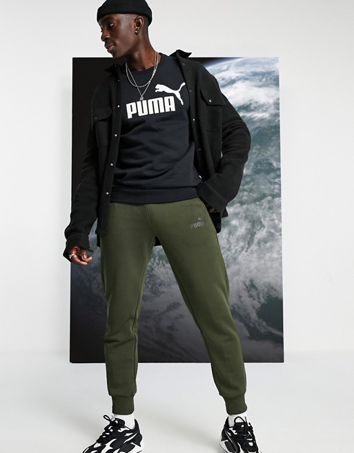 Puma Essentials joggers in green