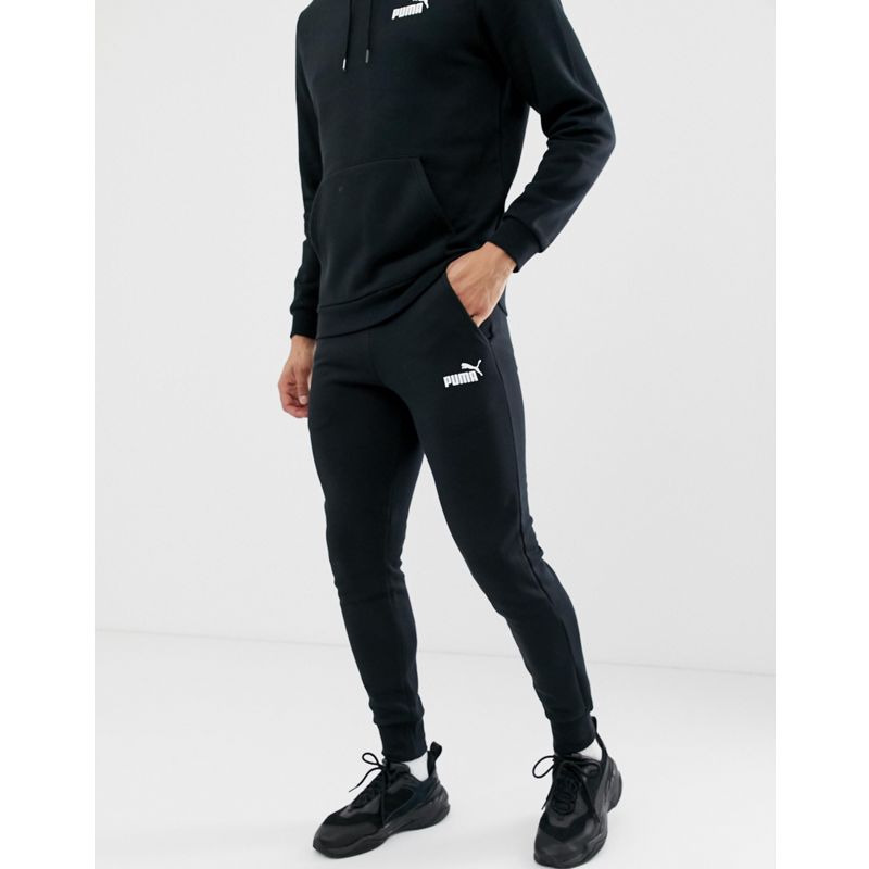 Uomo Activewear PUMA - Essentials - Joggers slim neri con logo piccolo