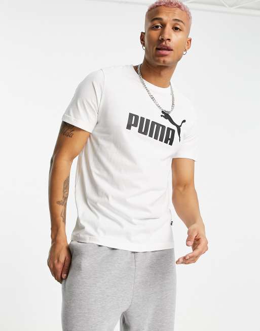 Puma Essentials large logo short sleeved t-shirt in white