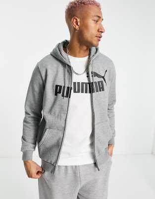 grey puma zip up hoodie