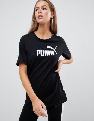 Puma Essentials Logo Black T-Shirt | ASOS