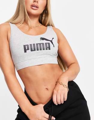 Puma Puma Essentials logo bralette in grey