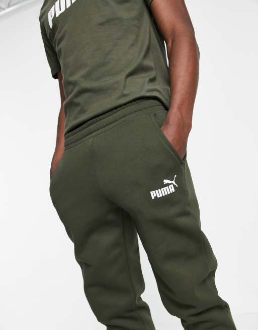 Puma Essentials logo joggers in khaki ASOS