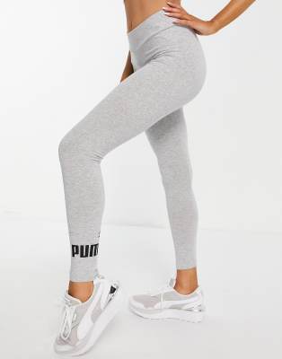 Puma Essentials logo leggings in grey ASOS