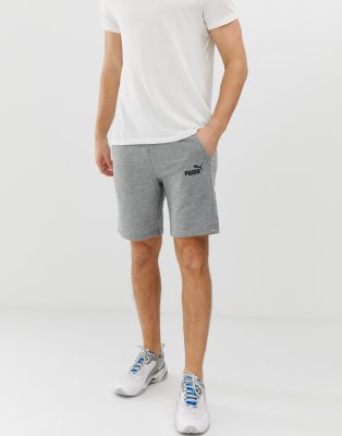 Puma Essentials Logo shorts in grey | ASOS