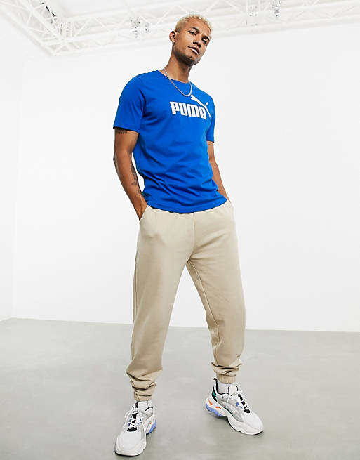 Puma Essentials logo t-shirt blue | ASOS