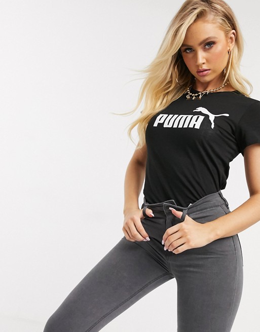 Puma Essentials logo t-shirt in black