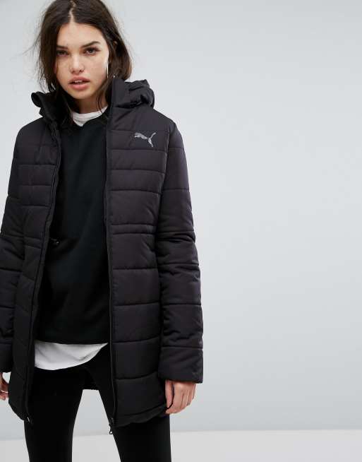 Puma long quilted puffer on sale coat