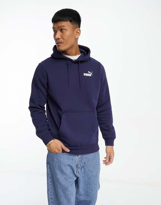 Puma Essentials Marineblauer Kapuzenpullover mit kleinem Logo ASOS