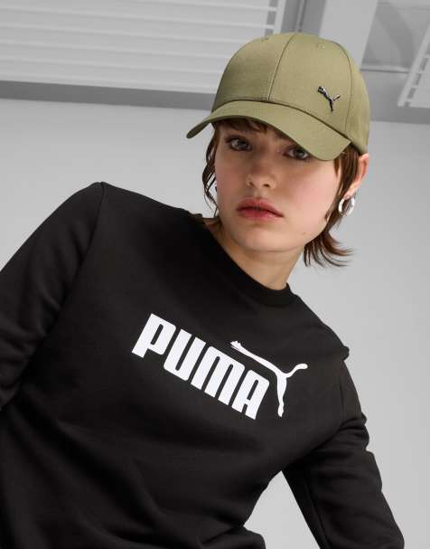 Puma Essentials metal cat baseball cap in green - view 1