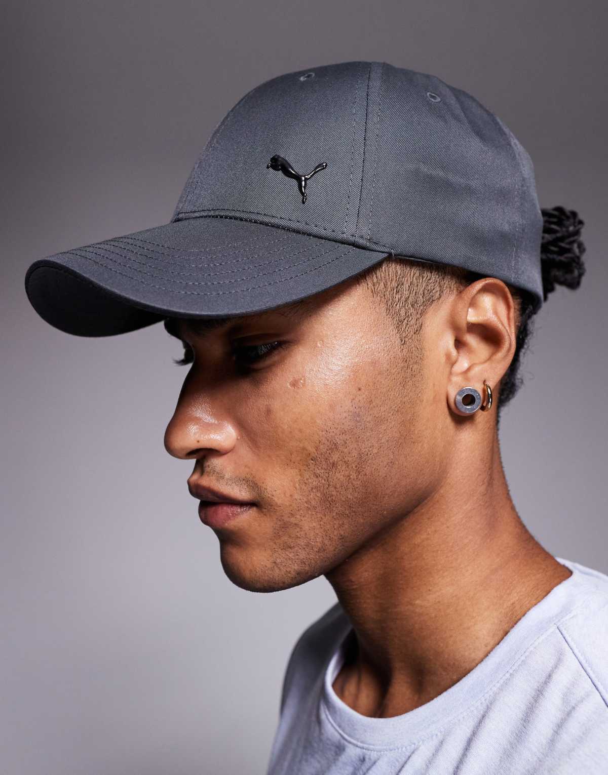 Puma Essentials metal puma cat baseball cap in grey