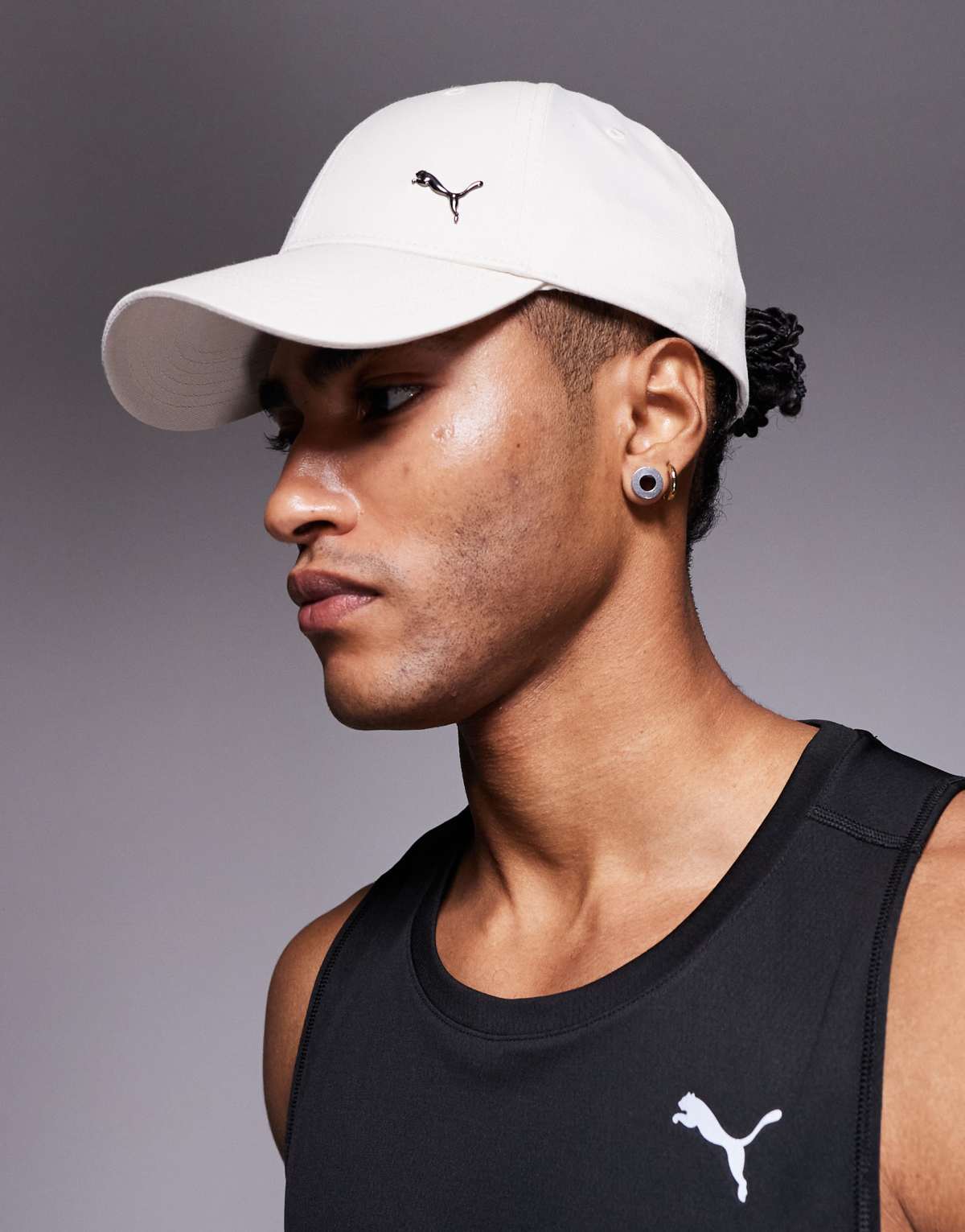 Puma Essentials metal puma cat baseball cap in white