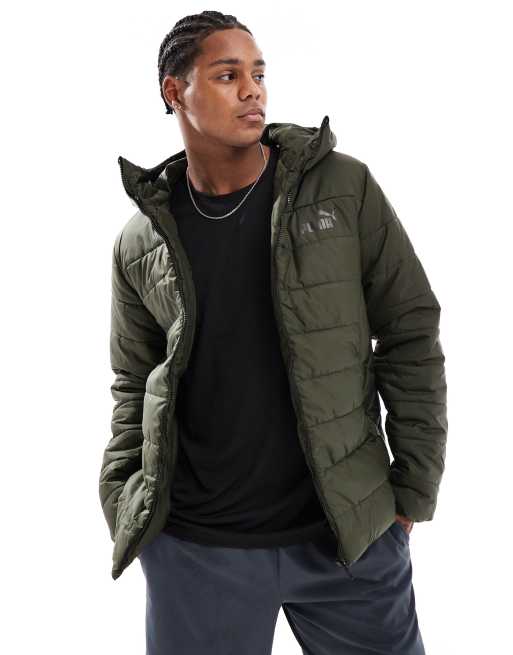 Puma Essentials padded jacket in dark olive