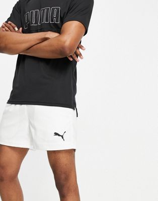 PUMA Essentials woven logo 5 inch shorts in white - ASOS Price Checker