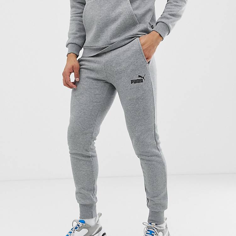Puma – Essentials – Schmal geschnittene Jogginghose mit kleinem Logo in  Grau | ASOS