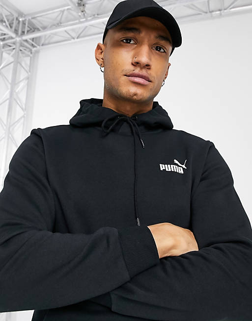 Puma – Essentials –  Schwarzer Kapuzenpullover mit kleinem Logo