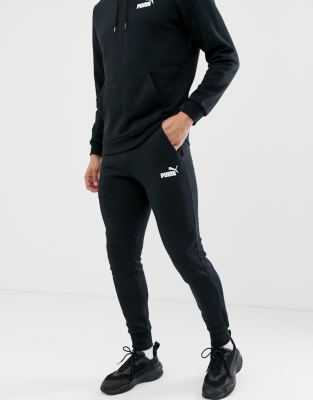 puma skinny fit tracksuit set in black