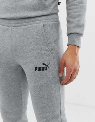 puma essentials skinny fit joggers in grey