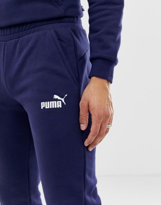 puma essentials skinny fit joggers in black