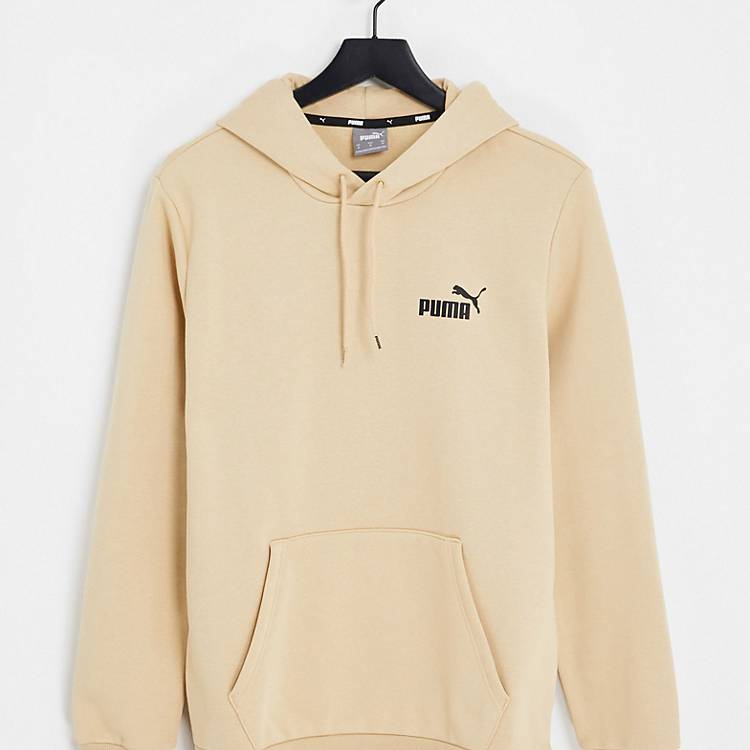 Puma Essentials small logo fleece hoodie in beige | ASOS