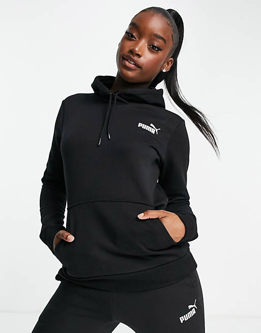 Women Puma Essentials small logo hoodie in black 