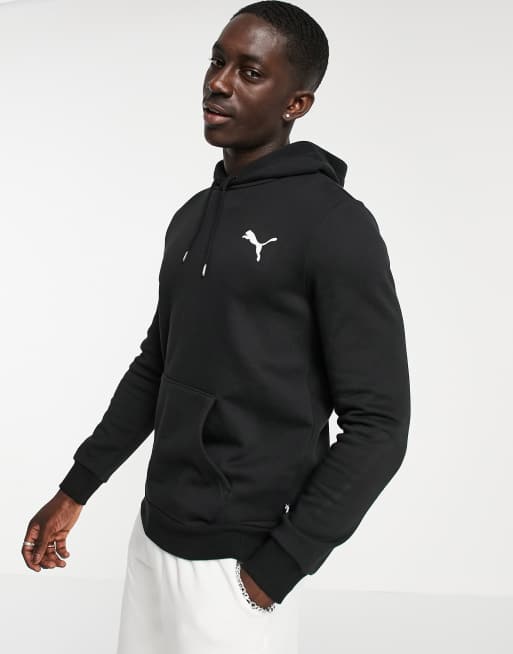 Puma Essentials small logo hoodie in black | ASOS