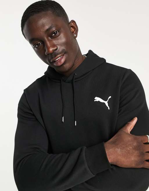 Puma Essentials small logo hoodie in black