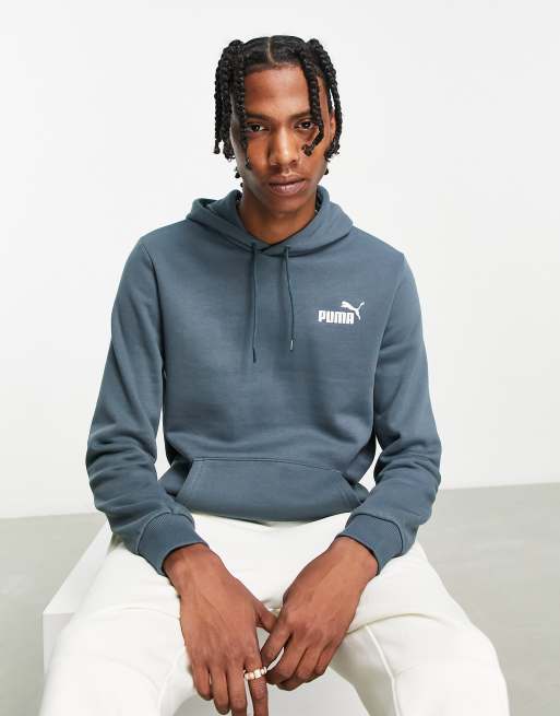 Puma essentials small logo blue in | hoodie ASOS dark