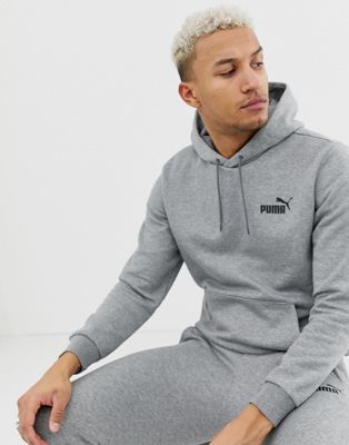 Puma Essentials small logo hoodie in grey