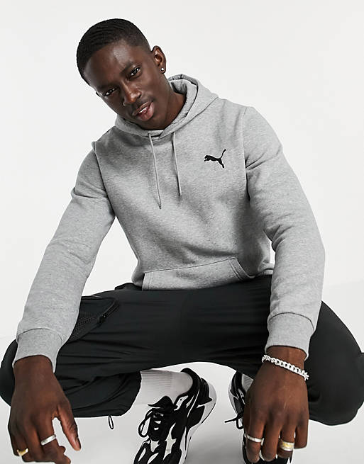 Puma Essentials small logo hoodie in grey