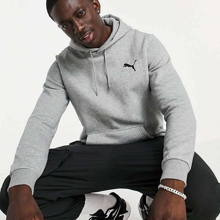 Puma Essentials small logo hoodie in grey | ASOS
