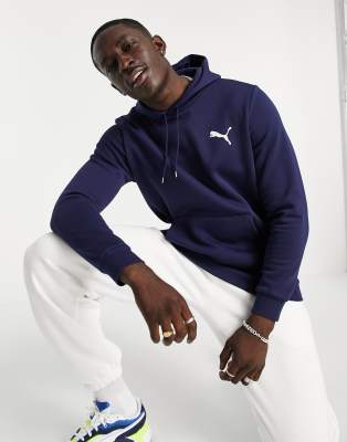 Puma Essentials small logo hoodie in navy - ASOS Price Checker