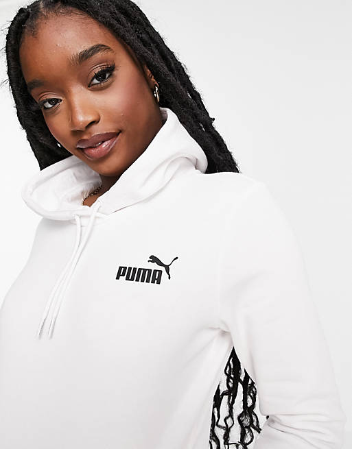 Puma Essentials small logo hoodie in white