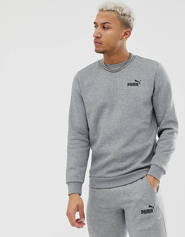 Puma - essentials small logo sweatshirt in grey