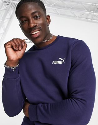 Puma Essentials small logo sweatshirt in navy