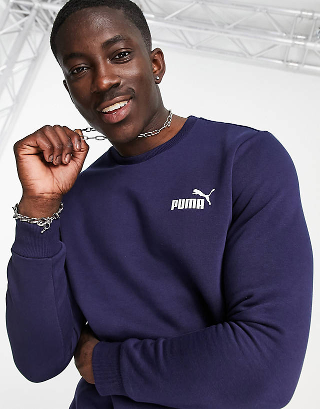 Puma - essentials small logo sweatshirt in navy