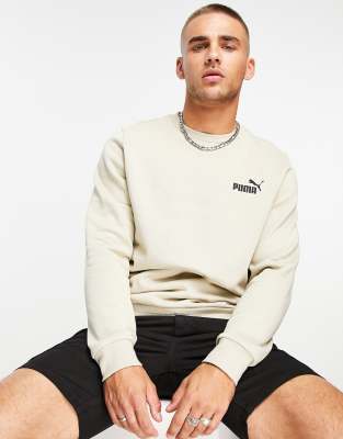 Puma essentials small logo sweatshirt in putty green