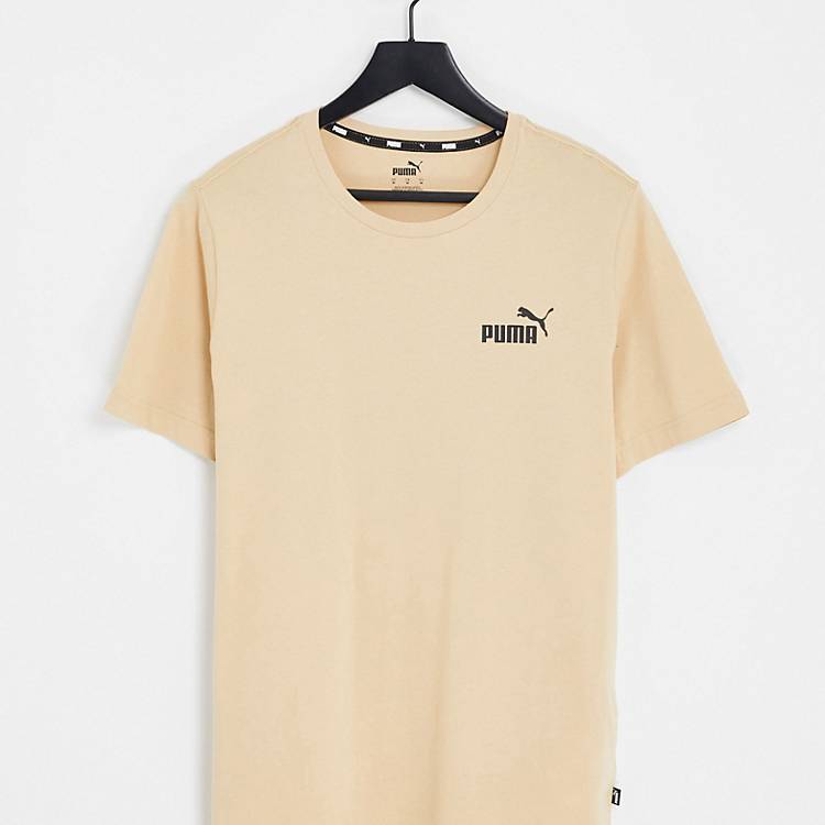 Puma essentials small logo t-shirt in beige | ASOS