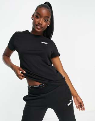 Puma Essentials small logo t-shirt in black | ASOS