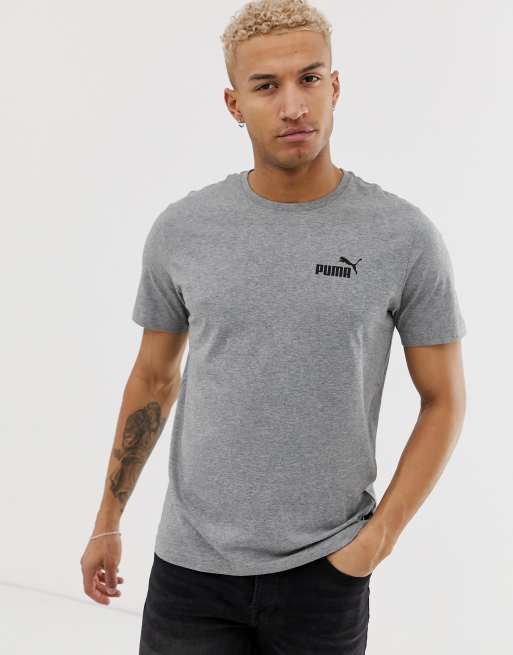 Puma Essentials small logo t-shirt in gray | ASOS