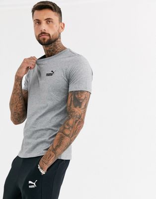 Puma Essentials small logo t-shirt in grey | ASOS