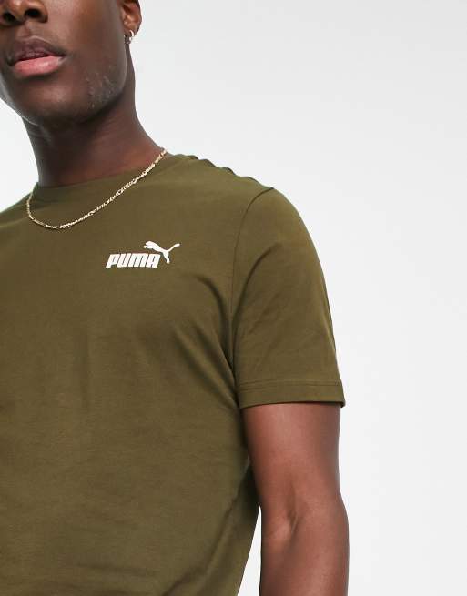 Puma essentials small logo t shirt in khaki